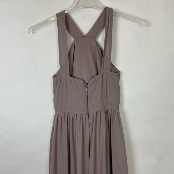Lulus Air of Romance Bridesmaid Taupe Halter Long Maxi dress gown size small - Picture 4 of 9